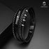 Lederarmband Personalisiert mit Gravur Herren schwarz